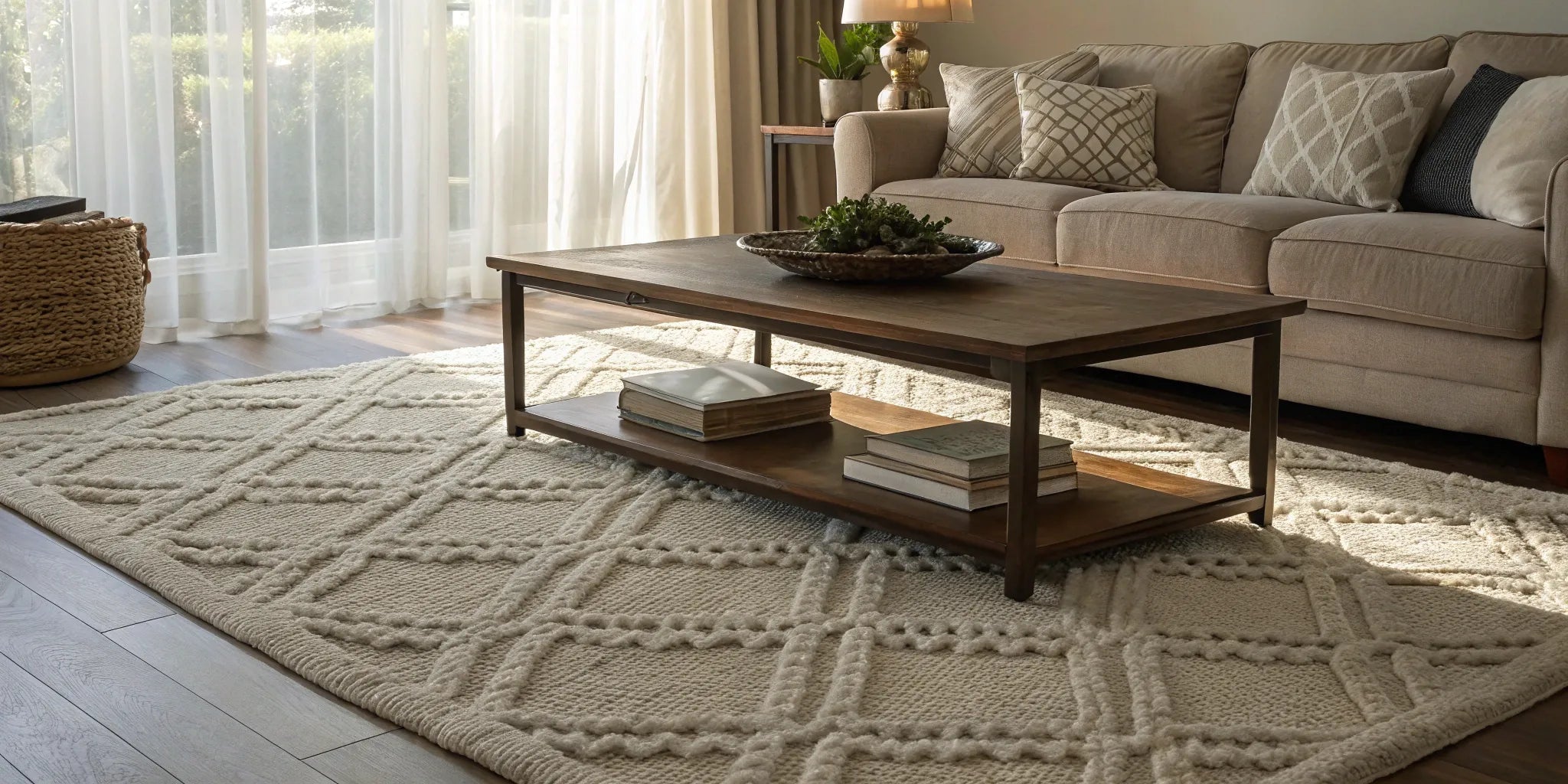 8x10 rug pad underneath an area rug.