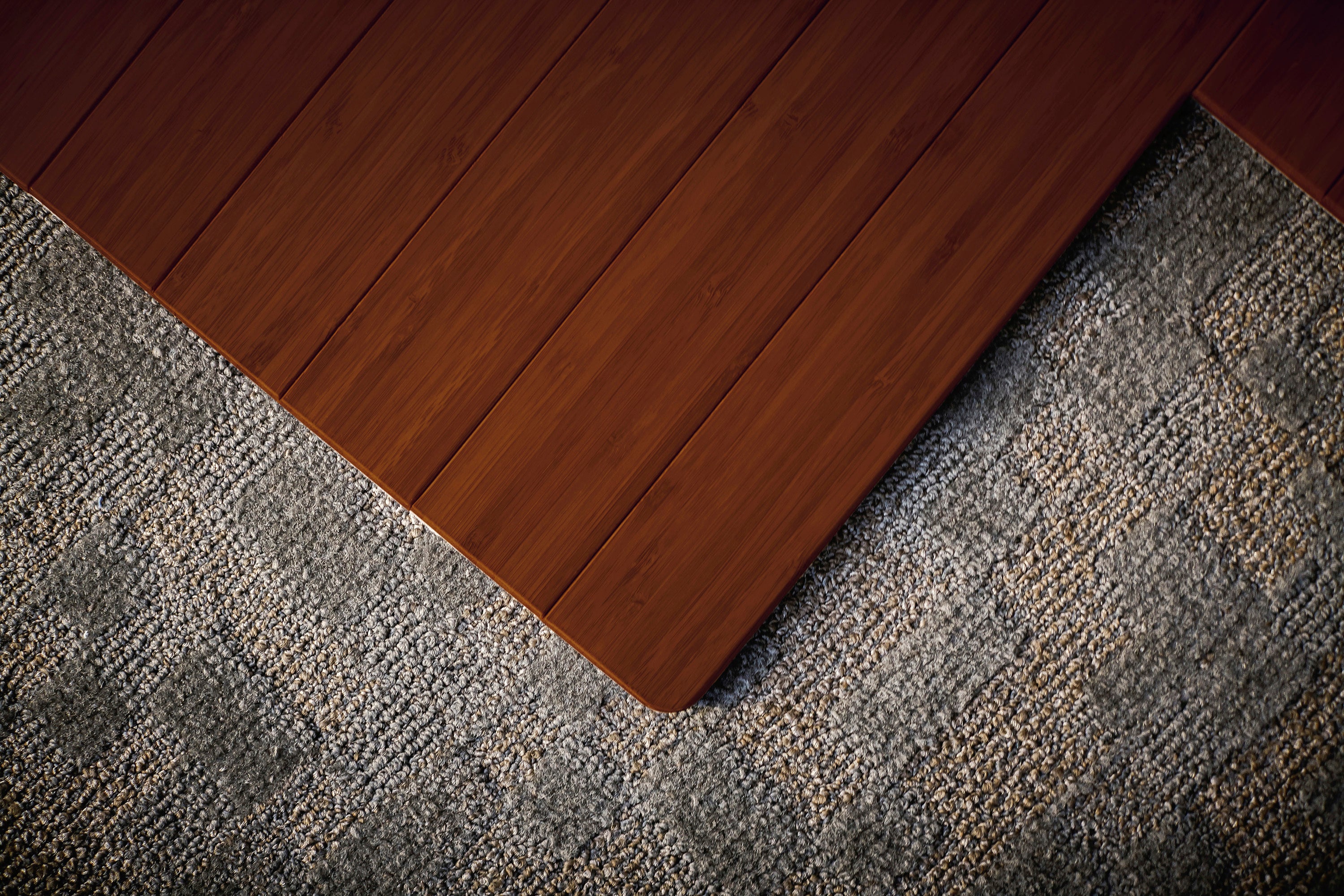 Walnut Chair Mat Standard Bamboo with lip