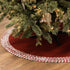 Bordered Under-Tree Christmas Reversible Round Rug Red EE05