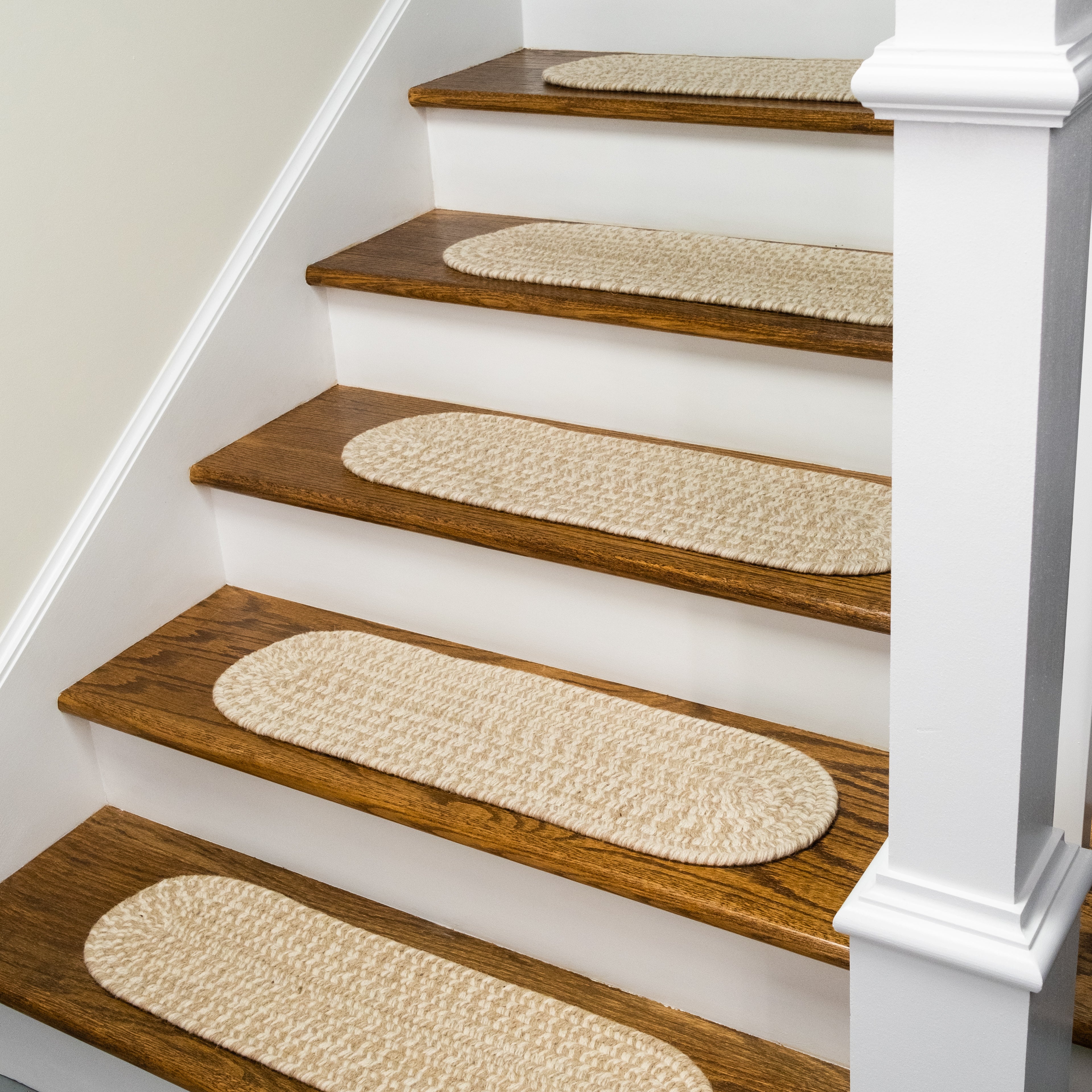 All Natural Woven Tweed Stair Treads Beige WT33