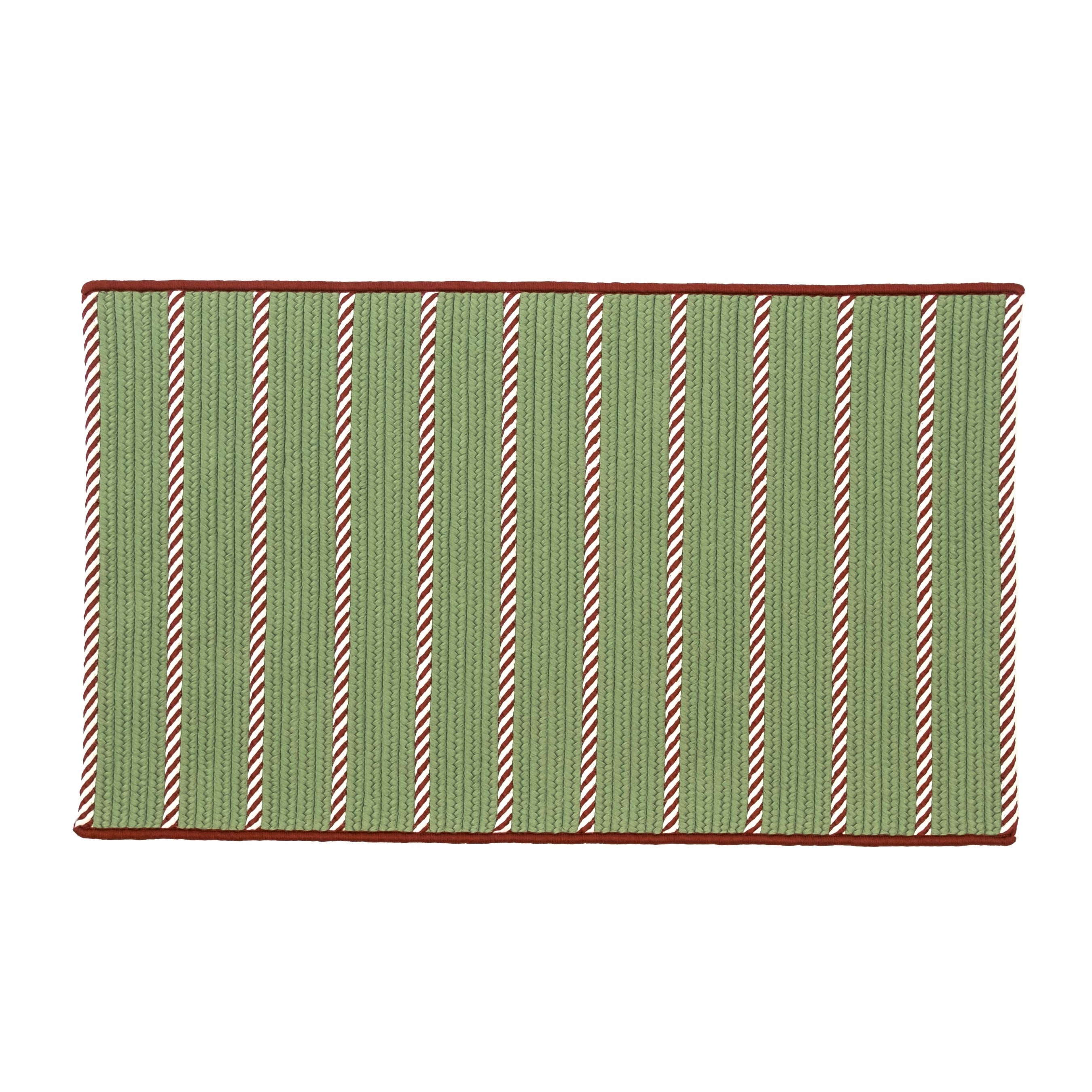 Naughty Elf Stripe Christmas Rug Green YC23