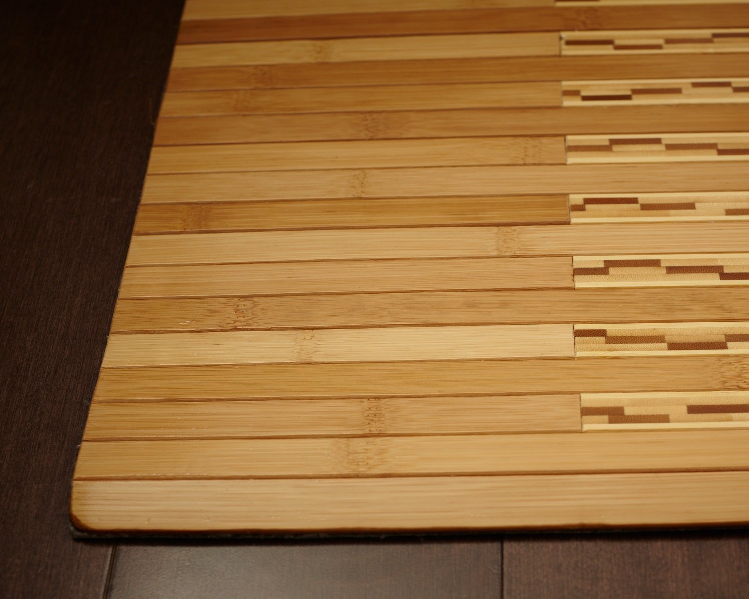 High Gloss Inlaid Bamboo Kitchen/Bath Mat