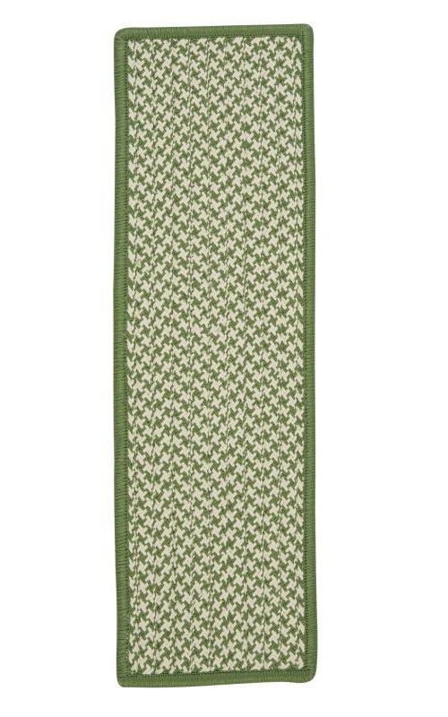 Outdoor Houndstooth Leaf Green Stair Tread (set13)