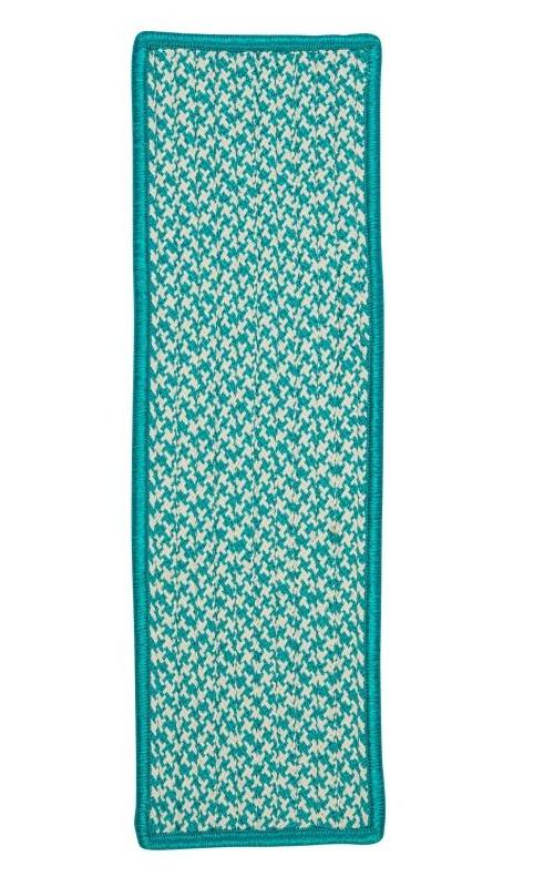 Outdoor Houndstooth Turquoise Stair Tread (set13)