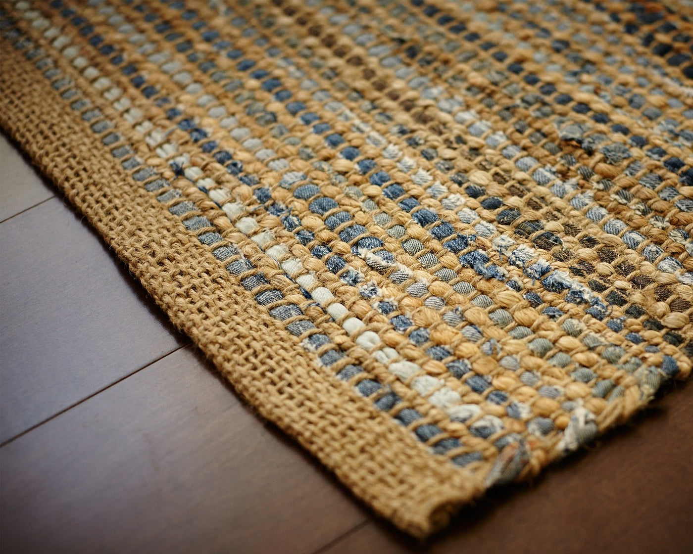 Fairly Traded Sustainable Jute and Recycled Denim Rug