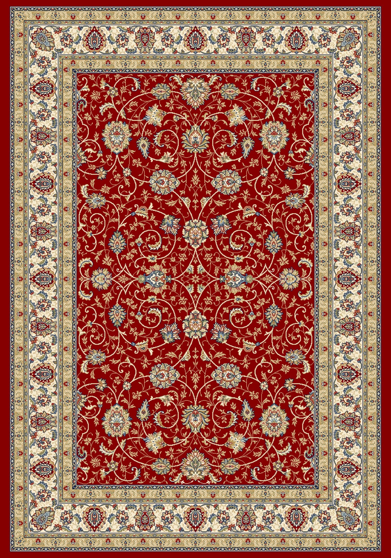 ANCIENT GARDEN 57120 RED/IVORY