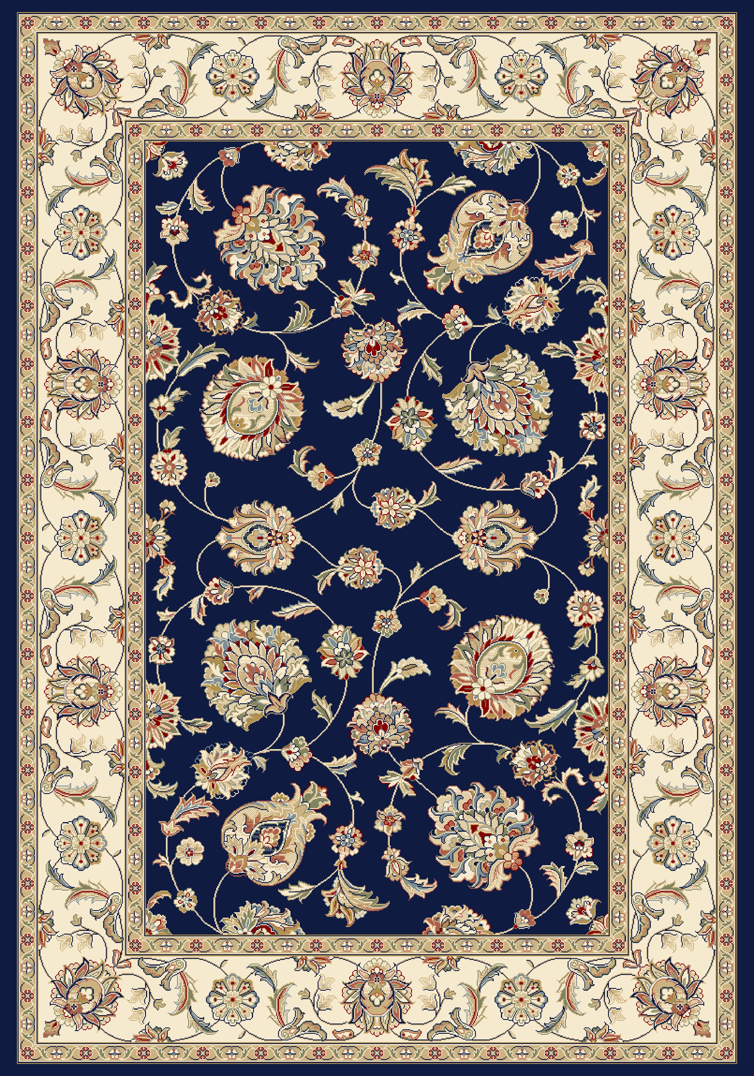 ANCIENT GARDEN 57365 BLUE/IVORY