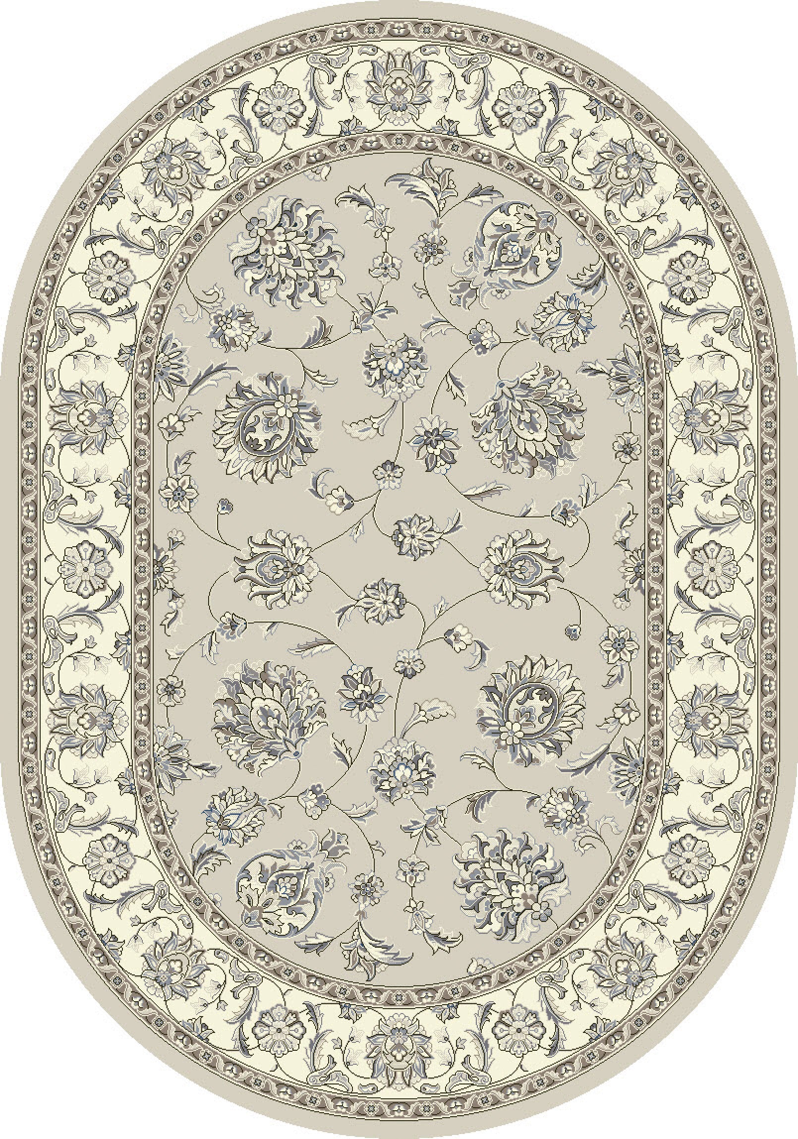 ANCIENT GARDEN 57365 SOFT GREY/CREAM