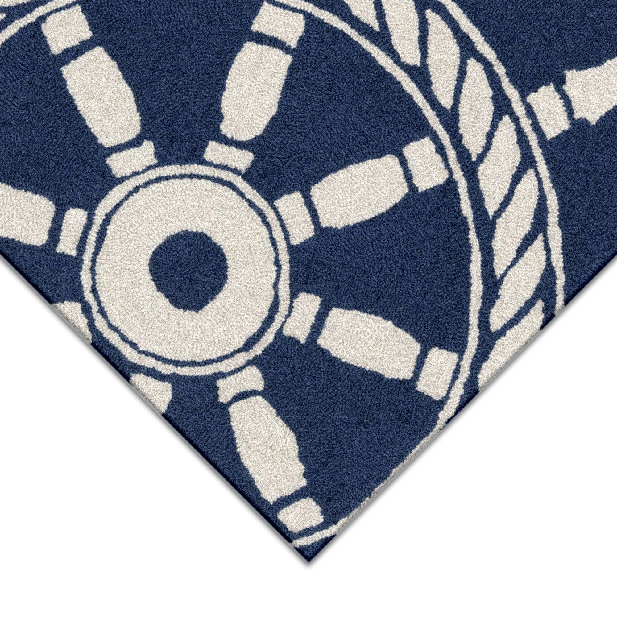 Frontporch Ship Wheel Navy