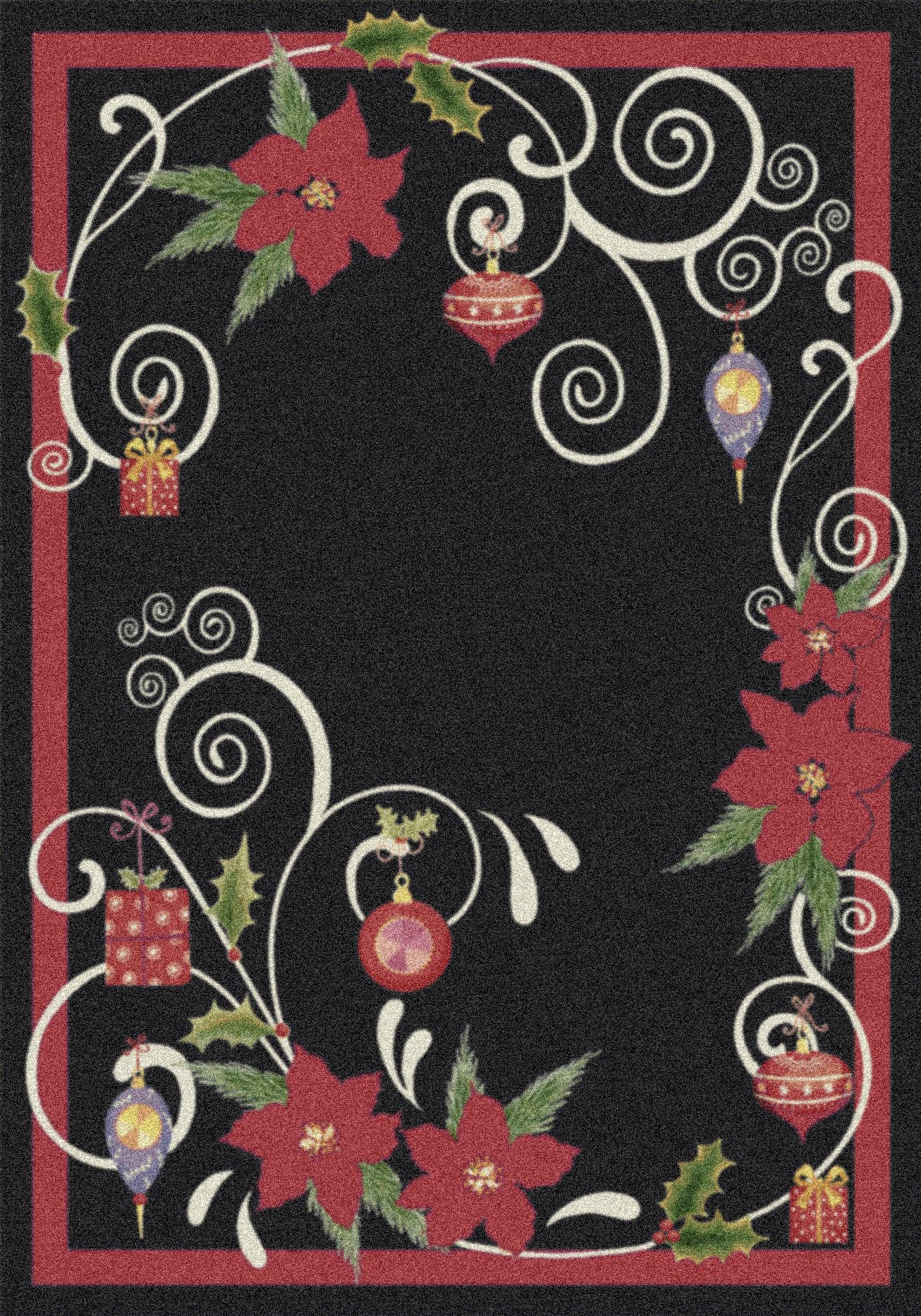 Poinsettia Scroll Ebony