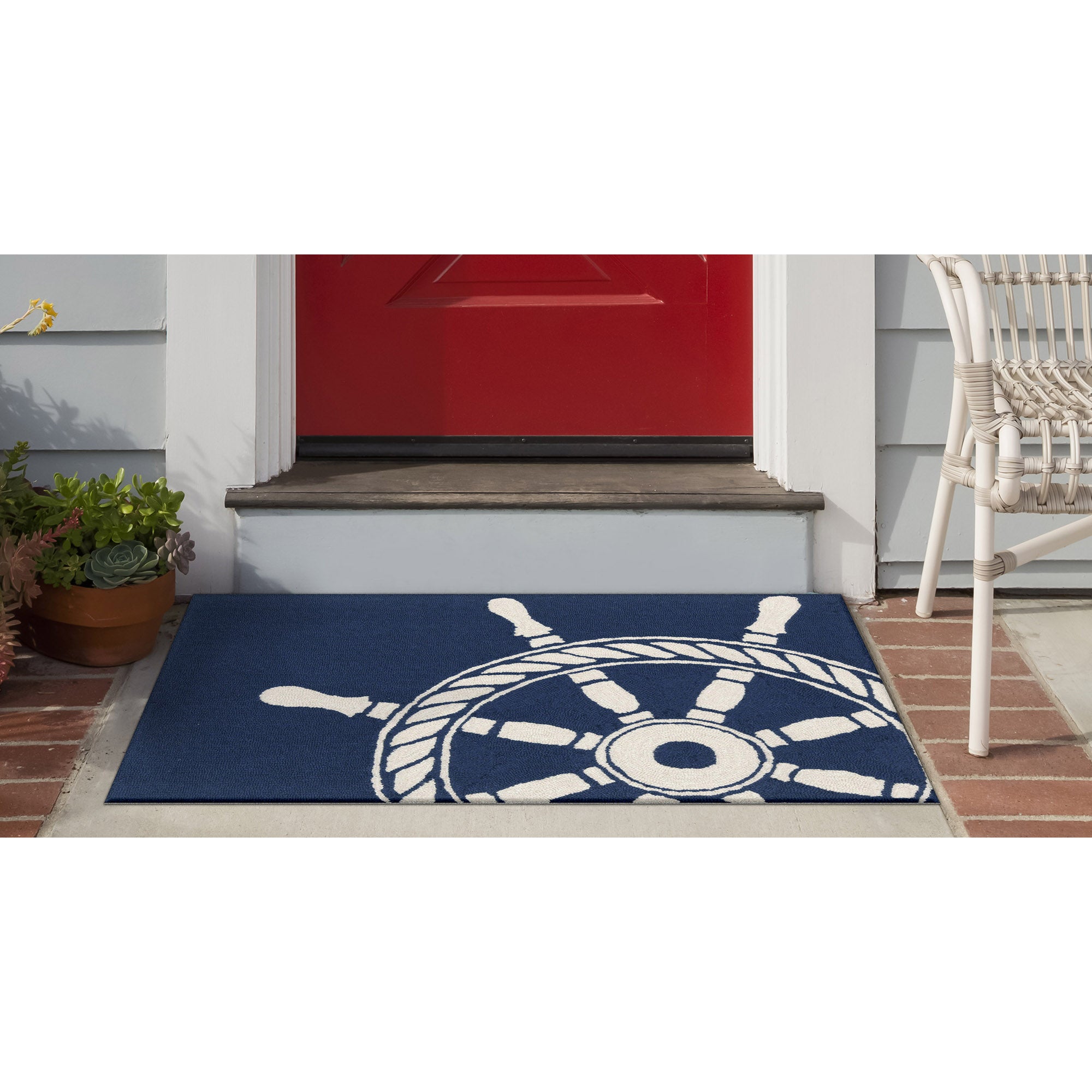 Frontporch Ship Wheel Navy